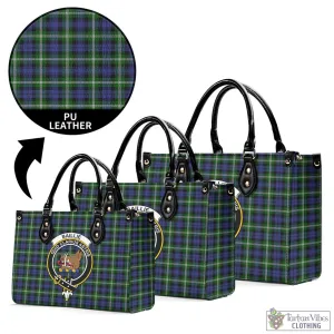 Baillie (Bailey) Tartan Luxury Leather Handbags with Family Crest