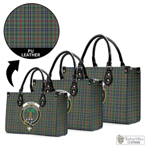 Bisset Tartan Luxury Leather Handbags with Family Crest